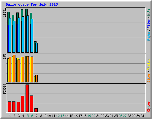 Daily usage for July 2025