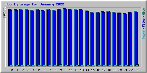 Hourly usage for January 2022