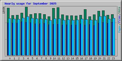 Hourly usage for September 2025